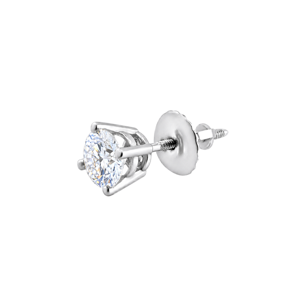 Round Four Prong Basket Earring with Lab Grown Diamonds in 14K Gold