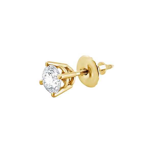 Round Four Prong Basket Earring with Lab Grown Diamonds in 14K Gold