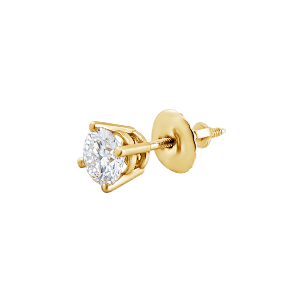 Round Four Prong Basket Earring with Lab Grown Diamonds in 14K Gold