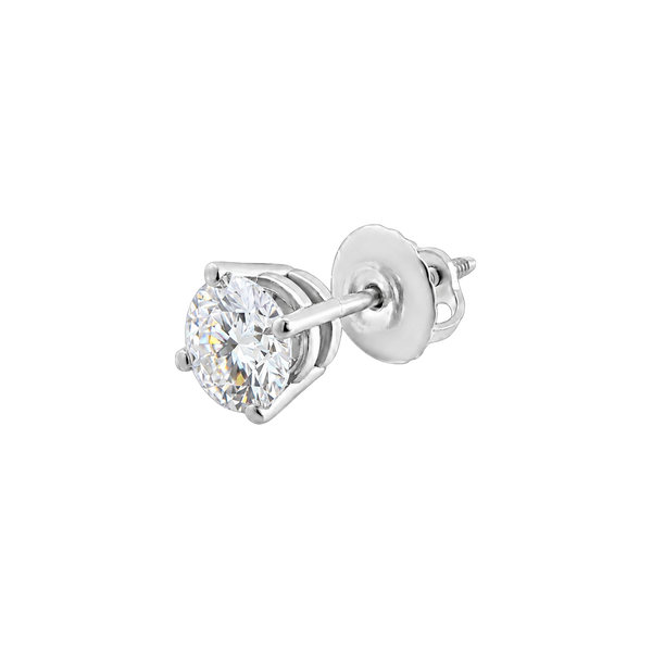 Round Four Prong Basket Earring with Lab Grown Diamonds in 14K Gold