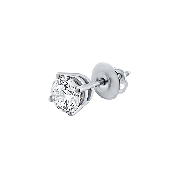 Round Four Prong Basket Earring with Lab Grown Diamonds in 14K Gold