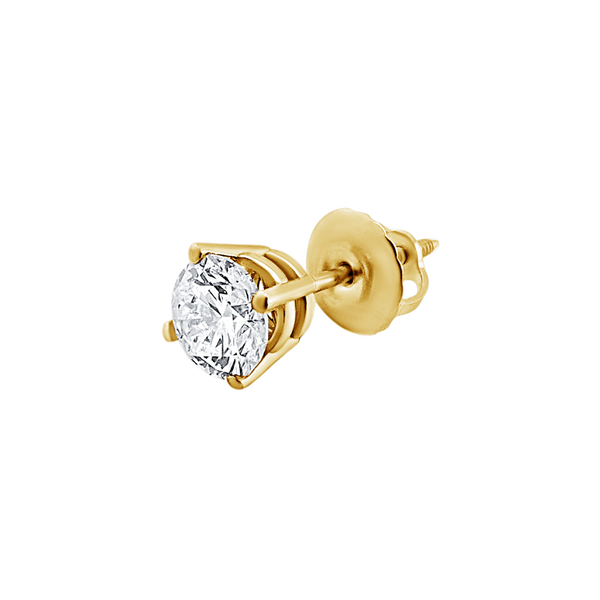 Round Four Prong Basket Earring with Lab Grown Diamonds in 14K Gold