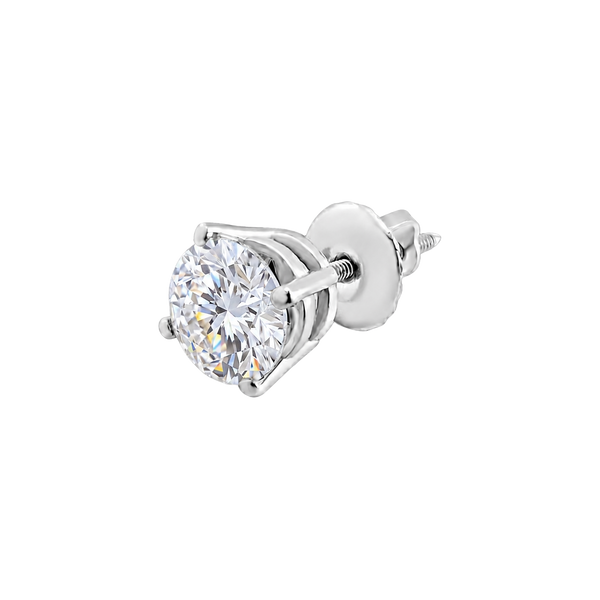Round Four Prong Basket Earring with Lab Grown Diamonds in 14K Gold