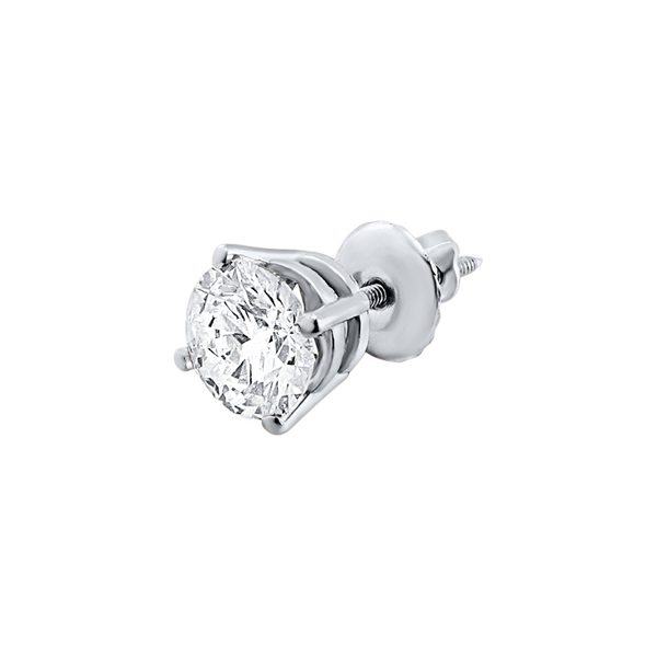 Round Four Prong Basket Earring with Lab Grown Diamonds in 14K Gold