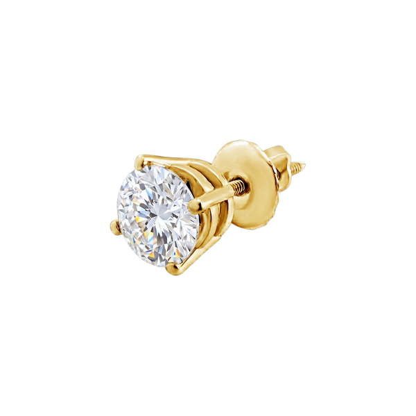 Round Four Prong Basket Earring with Lab Grown Diamonds in 14K Gold