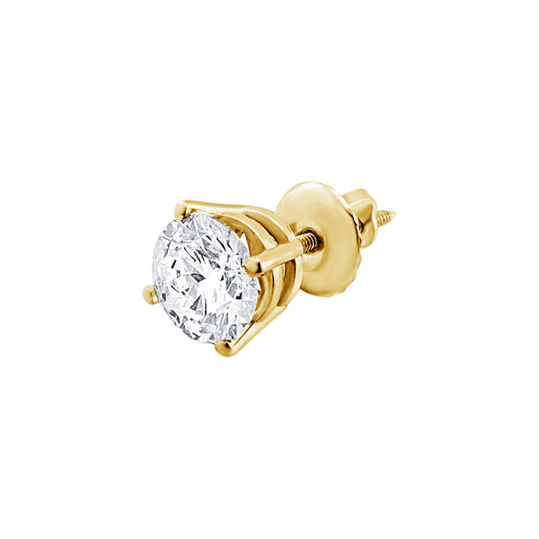 Round Four Prong Basket Earring with Lab Grown Diamonds in 14K Gold