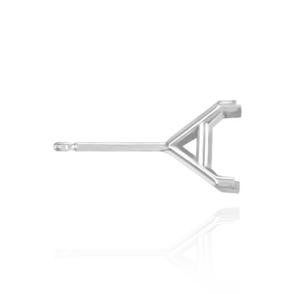 Square Four Prong Martini Style Earrings with Push Post