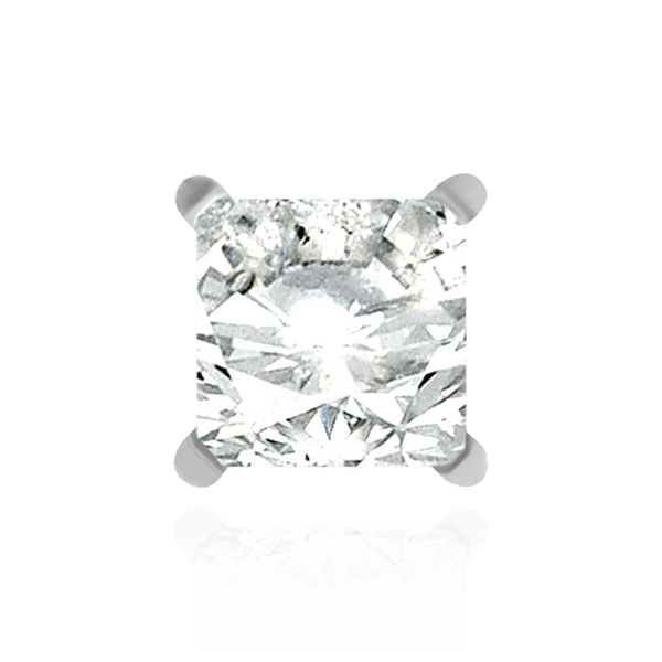 Square Four Prong Martini Style Earrings with Push Post