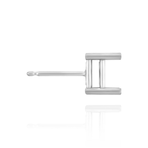 Square Four Prong Basket Earrings with Push Post (Metal Mold)