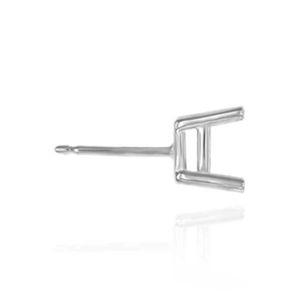 Square Four Prong Basket Earrings with Push Post