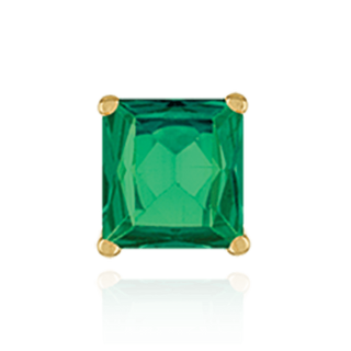 14K Gold, 18K Square Four Prong Basket Earrings with Push Post