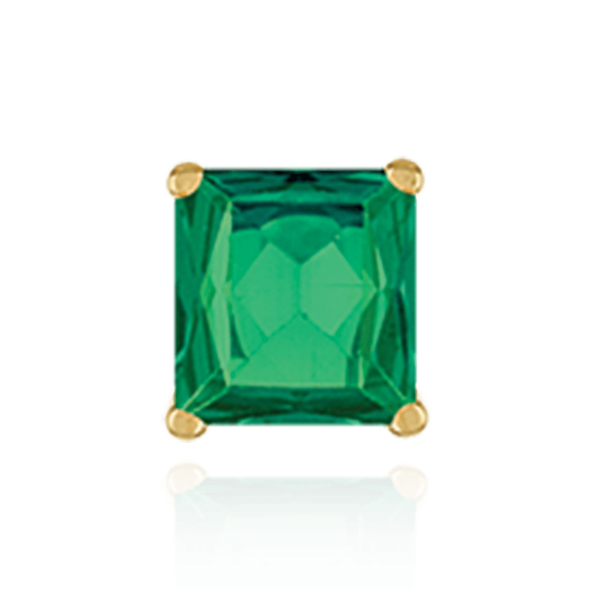 14K Gold, 18K Square Four Prong Basket Earrings with Push Post