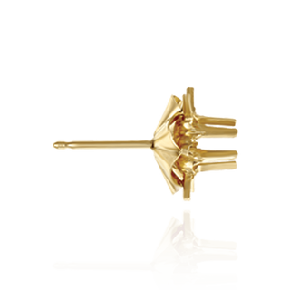 14K Gold Round Spoke Reflector Earrings with Push Post