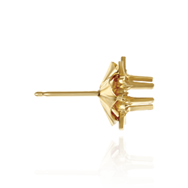 14K Gold Round Spoke Reflector Earrings with Push Post