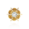 14K Gold Round Spoke Reflector Earrings with Push Post
