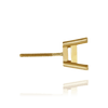 14K Gold, 18K Gold, Platinum Square Four Prong Earrings with Flat Side Wire with Screw Post