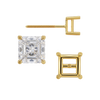 Square Four Prong Basket Earrings with Screw Post