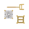Square Four Prong Basket Earrings with Screw Post