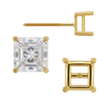 Square Four Prong Basket Earrings with Screw Post