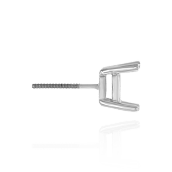 Square Four Prong Basket Earrings with Screw Post