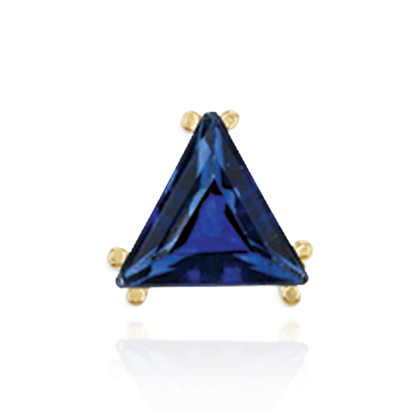 14K Gold Triangle Double Prong Earrings with Push Post