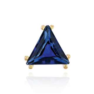 14K Gold Triangle Double Prong Earrings with Push Post