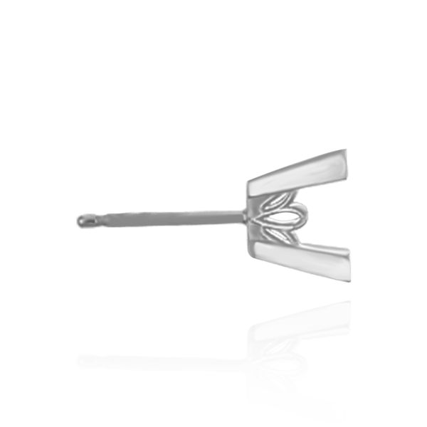 Square V-End Filigree Earrings with Push Post