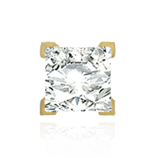 14K Gold Square V-End Filigree Earrings with Push Post