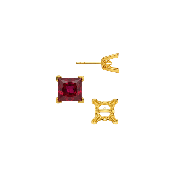 Square V-End Filigree Earrings with Push Post