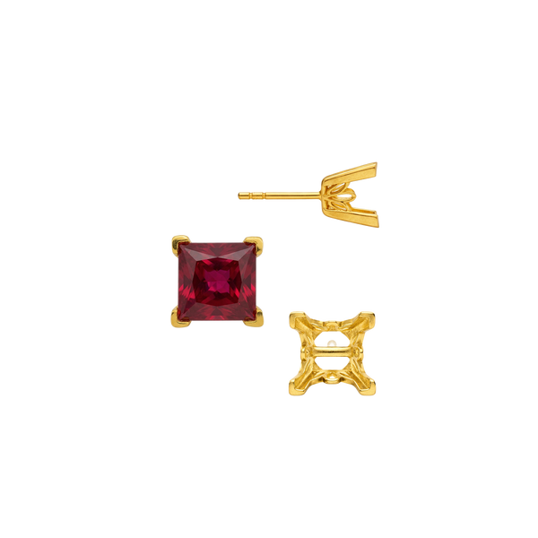 Square V-End Filigree Earrings with Push Post