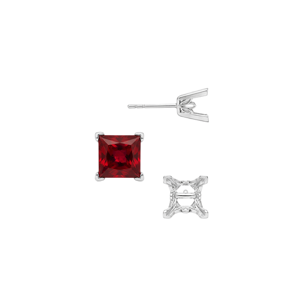 Square V-End Filigree Earrings with Push Post