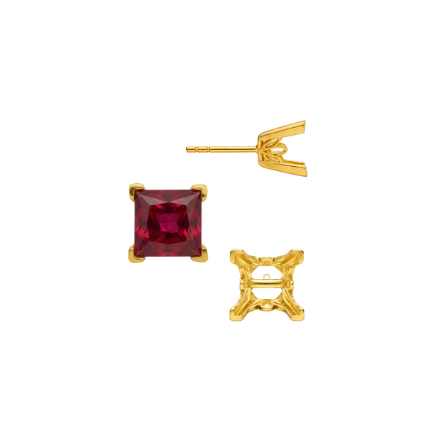 Square V-End Filigree Earrings with Push Post