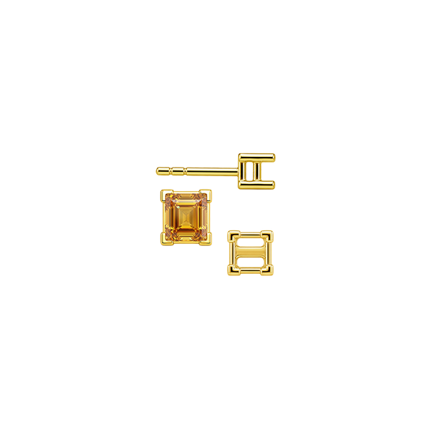 Square V-End Basket Earrings with Push Post
