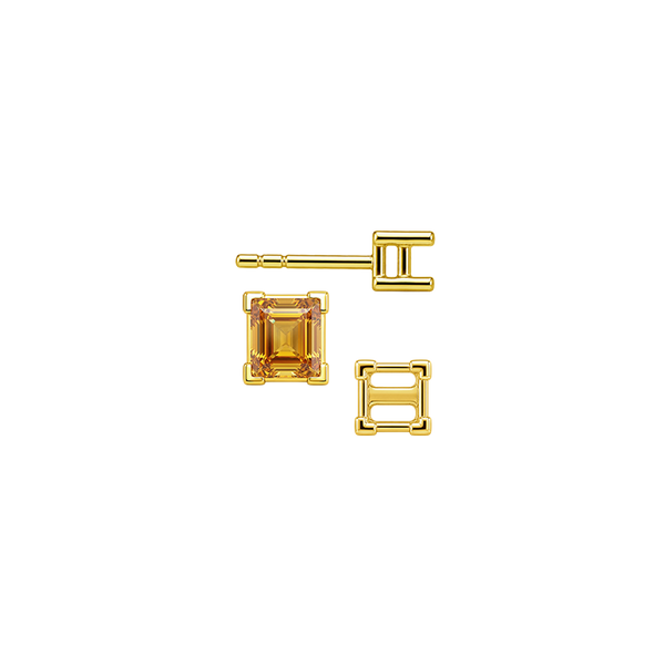 Square V-End Basket Earrings with Push Post