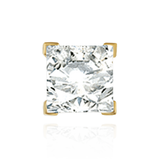 14K Gold, 18K Gold, Platinum Square V-End Basket Earrings with Push Post