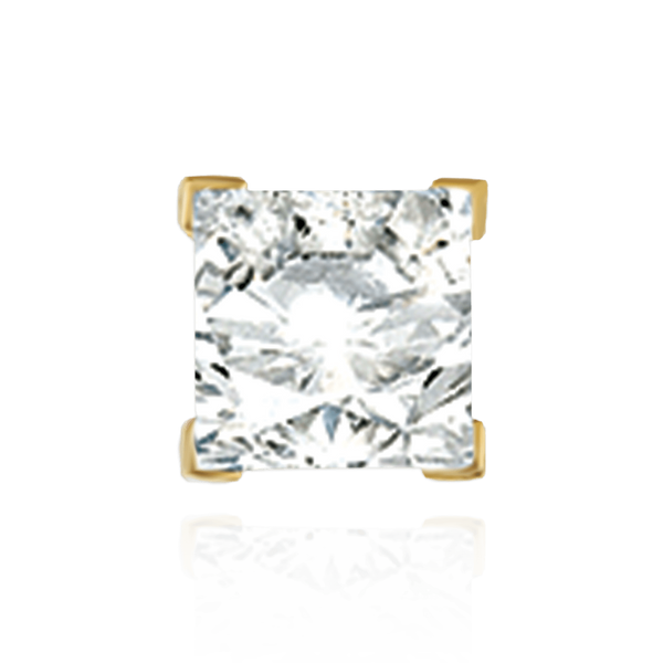 14K Gold, 18K Gold, Platinum Square V-End Basket Earrings with Push Post