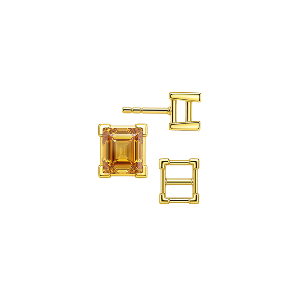 Square V-End Basket Earrings with Push Post