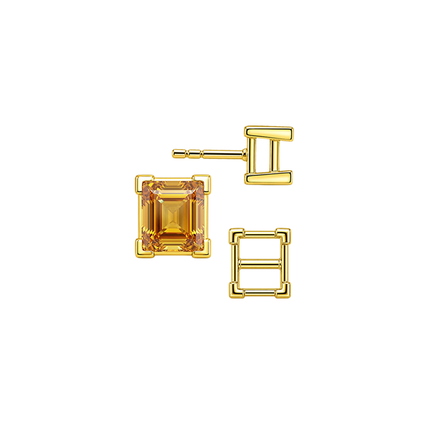 Square V-End Basket Earrings with Push Post
