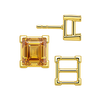 Square V-End Basket Earrings with Push Post