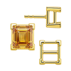 Square V-End Basket Earrings with Push Post