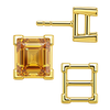 Square V-End Basket Earrings with Push Post