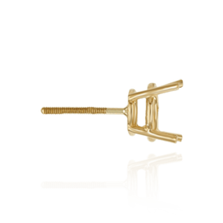 14K Gold, 18K Round Four Prong Standard Weight Basket Earrings with Screw Post