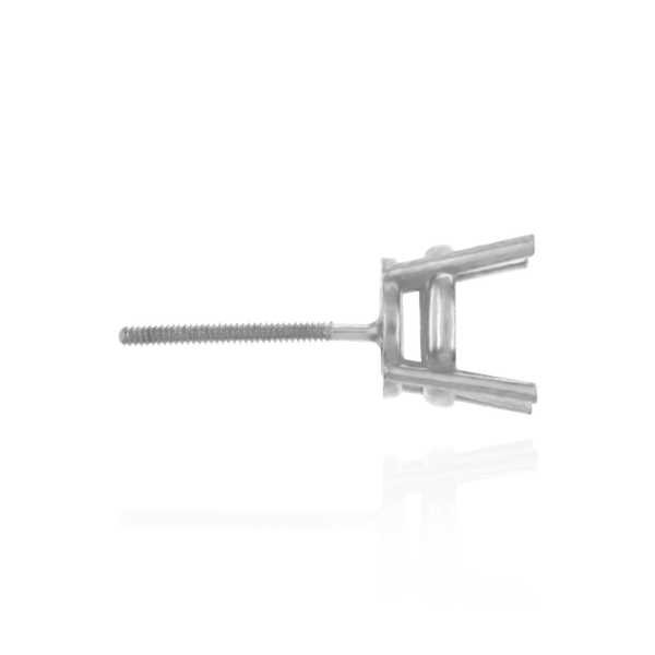 Round Four Prong Medium Weight Basket Earrings with Screw Post