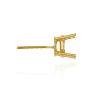 14K Gold Round Four Prong Medium Weight Basket Earrings with Screw Post