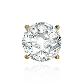 14K Gold Round Four Prong Martini Style Earrings with Push Post