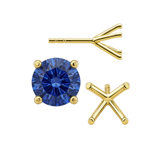 Round Four Prong Martini Style Earrings with Push Post