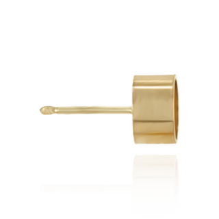 14K Gold Round Bezel Earrings with Bearing (Metal Mold)