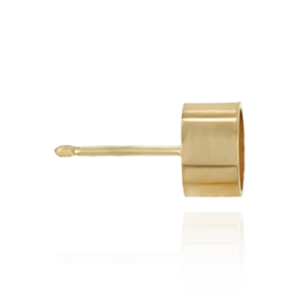 14K Gold Round Bezel Earrings with Bearing (Metal Mold)