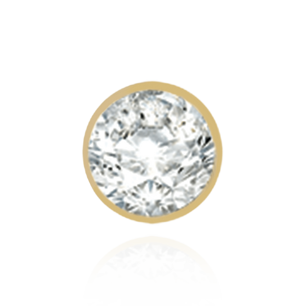 14K Gold Round Bezel Earrings with Bearing (Metal Mold)