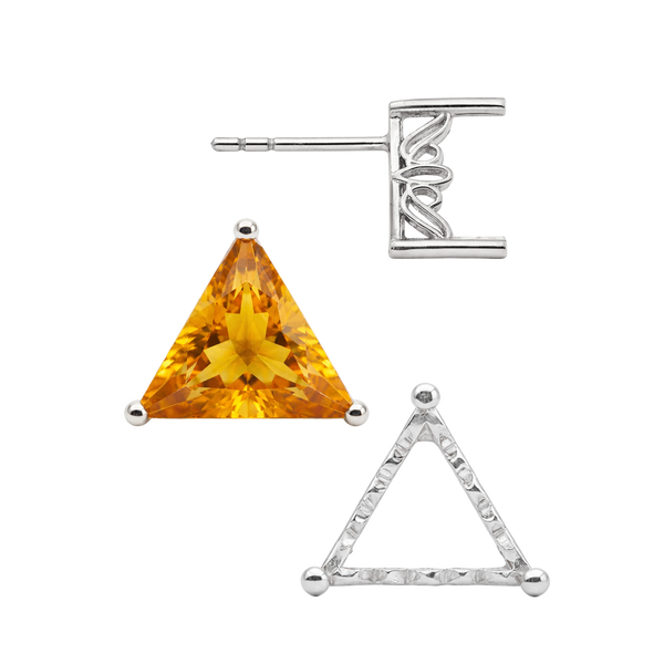 Triangle Filigree Earrings with Push Post